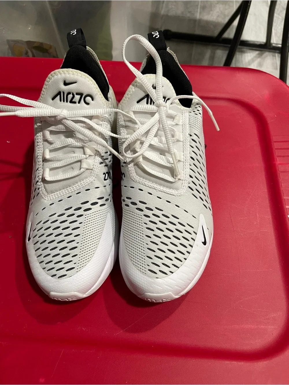 Nike Kids Air Max 270 White and Black Youth Sneakers